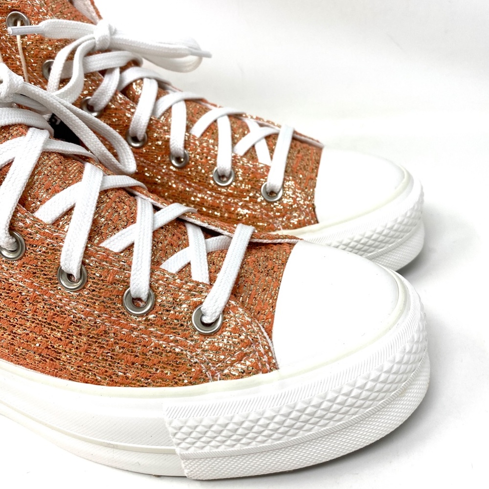 Converse CTAS Lift Platform High Top Gold Women Canvas Size Sneakers 570984C - Picture 5 of 9